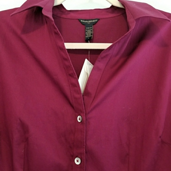 BANANA REPUBLIC BURGHANDY BLOUSE - Picture 2 of 6
